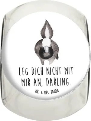 Produktbild von Mr. & Mrs. Panda Bonboniere Stinktier Angriff XL 2000ml - Weiß - Geschenk, Teedose, wütend, Naschdose, Drohung, Raubtier, Vorratsglas, keksglas, Kaffeedose, Skunk