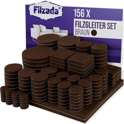 Produktbild von Filzgleiter 156 St Selbstklebend Set Möbelgleiter Filz Rund Eckig