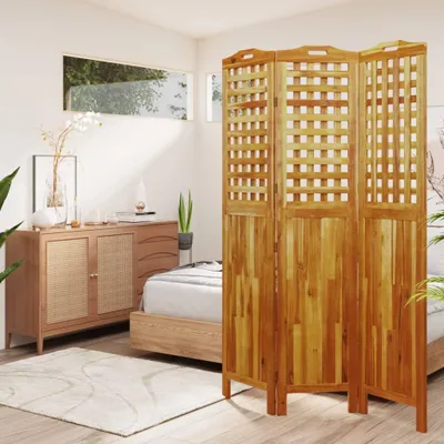 Immagine prodotto di paravento 3 pezzi 121,5x2x180 cm in legno massiccio di acacia
