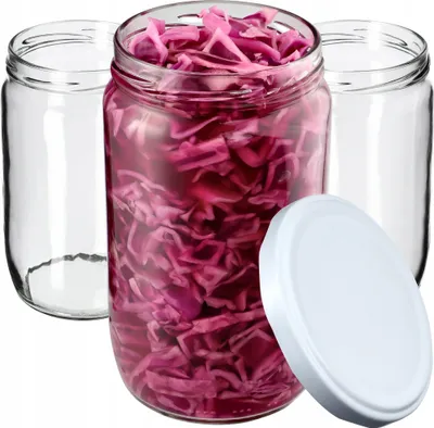 Immagine prodotto di KADAX barattoli per conserve con coperchio "Niva", barattoli per marmellata, barattoli per conserve, 720 ml, bianco, 8 pezzi