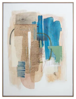 Abstrakter Canvas-Druck, mehrfarbig, 90x4x120 cm