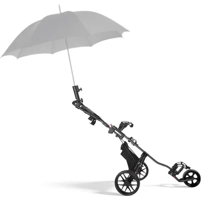 Image de Chariot de golf - 3 roues - Pliable - Réglable en hauteur - Sac de rangement - Frein de stationnement - Gris clair