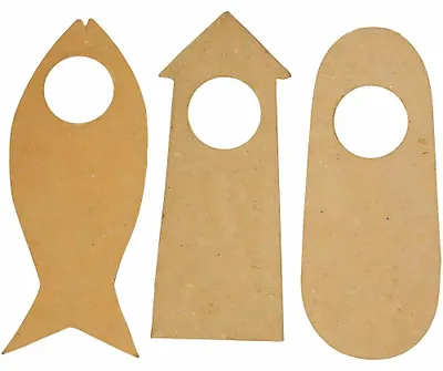 Produktbild von Creativ Company Türschild, Cappuccino, Kleiderbügel, 100 mm, 250 mm, 6 Stück(e)