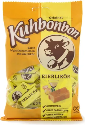 Produktbild von Kuhbonbon Eierlikör einzeln gewickelte softe Weichkaramellen 200g