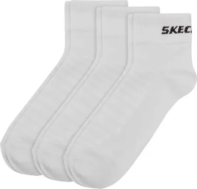 Produktbild von SKECHERS Uni Quarter Socken, 3er Pack - Basic Kurzsocken, Mesh Ventilation Weiß 43-46