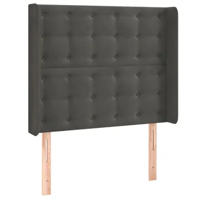 Produktbild von vidaXL Kopfteil mit Ohren Dunkelgrau 83x16x118/128 cm Samt