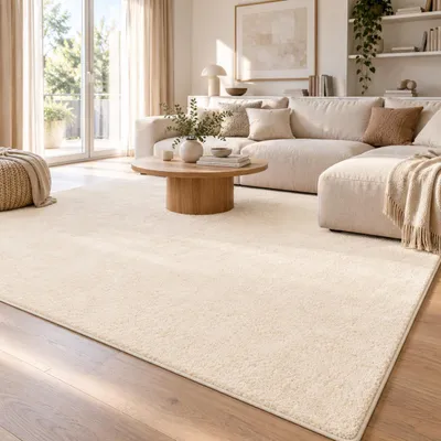 Produktbild von Hochflor Velours Teppich Mona Creme, Größe:200x300 cm