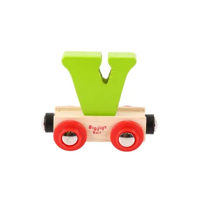 Image de Bigjigs Rail Wagon Train en bois - Lettre V