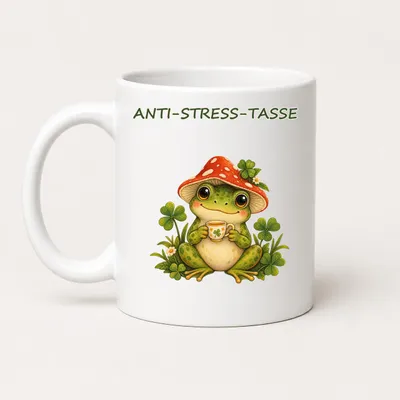 Produktbild von Anti-Stress-Tasse Frosch 325 ml Keramik – Tiermotiv Geschenk