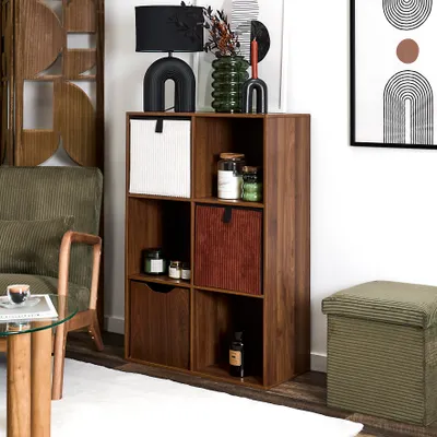 Image de Meuble de rangement - HOME DECO FACTORY - TIFFANY - 6 Cases - Marron