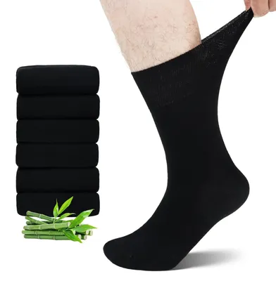 Obrázek produktu pro Omgoods – Bambusové ponožky pro dospělé s ochranou proti diabetu, 6 párů