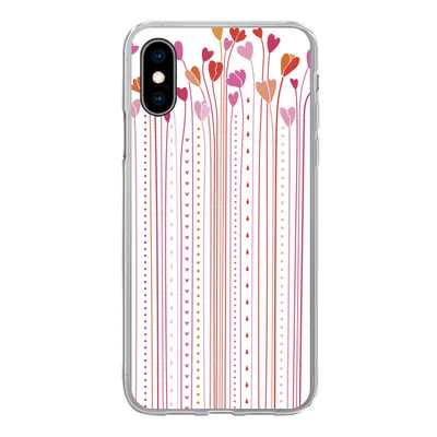 Produktbild von MuchoWow® Handyhülle Schutzhülle Hülle für iPhone X Eine Illustration der wachsenden Herzen Silikon Softcase Handy Hülle - Handyhülle