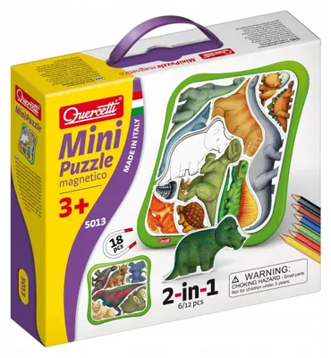 Produktbild von Quercetti 5013 Mini Magnetische Puzzles Dinosaurier