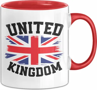 Produktbild von England Uk Tasse Geschenk Flagge Engländer Geschenkidee Kaffee-Becher (Rot)