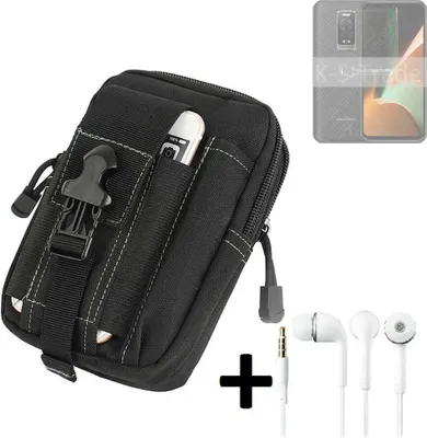Produktbild von K-S-Trade Gürteltache + Kopfhörer kompatibel mit Ulefone Armor 17 Pro Gürtel Tasche Holster Schutz Hülle Handy Hülle  schwarz inkl. Extrafächer