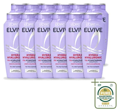 Produktbild von 12 x L’Oréal Paris Elvive Hydra Hyaluronic Shampoo - 250 ml - Vorratspackung - 12 Stücke