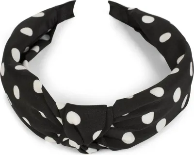 Produktbild von styleBREAKER Damen Haarreif mit Punkten & Knoten | breiter Retro Haarreifen (5 cm) im 50er Jahre Rockabilly Style | flexibler Polka Dot Kopfschmuck für Party & Alltag