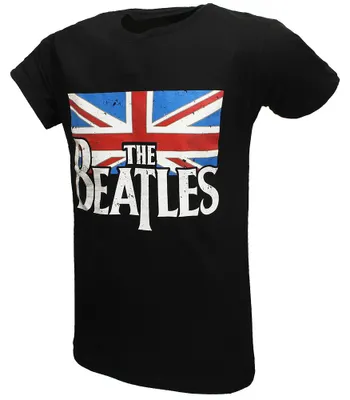 Immagine prodotto di Maglietta con stampa vintage del logo con bandiera dei Beatles – Merchandising ufficiale - XL