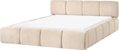 Obrázek produktu pro BELIANI Postel taupe čalouněná 160 x 200 cm skandinávský moderní minimalistický styl ložnice