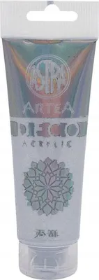 Obrázok produktu pre Metalická strieborná akrylová farba DECO ARTEA 75 ml - ideálna voľba pre kreatívne projekty a dekorácie! Vyveďte svoje výtvory do výšin lesku!