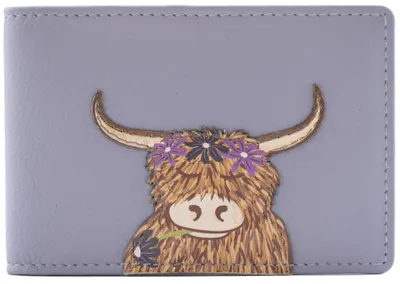 Image de Porte-cartes en cuir avec protection RFID et détails décoratifs