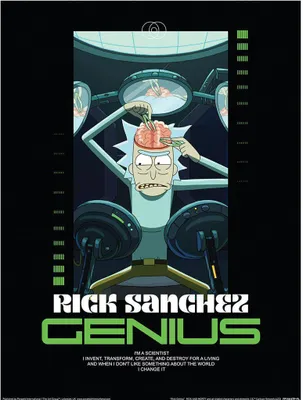 Produktbild von Rick And Morty - bedruckt "Classrickal Rick Genius", Papier PM8446 (40 cm x 30 cm) (Bunt)
