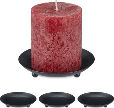 Produktbild von relaxdays Svícen sloupkové svíčky sada 4 ks