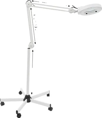 Zdjęcie produktu dla Lampa powiększająca, stojąca, oświetlona, biała
