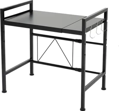 Productafbeelding van Famanu magnetronstandaard met 3 haken - Verstelbare breedte - Zwart
