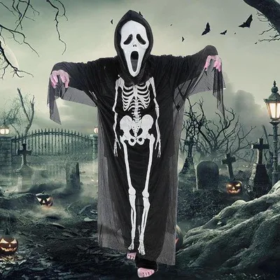 Obrázek produktu pro Dětský kostým kostry, 90 cm, strašidelný, na Halloween