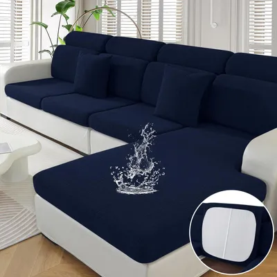 Immagine prodotto di Copertura per cuscino da seduta, elasticizzata, impermeabile, blu scuro, per 1 posto