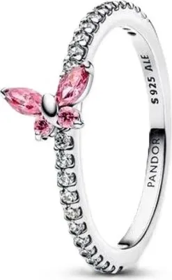 Image de Pandora Anneau Papillon Scintillant Rose Argent 194269C02 Gr. 56