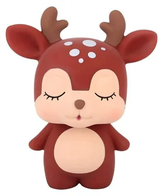 Sparschwein Hirsch-Karikatur, Münzspardose, 15,4 x 10 x 19,3 cm, braun