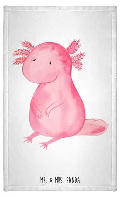 Produktbild von Mr. & Mrs. Panda Handtuch Axolotl Niedlich - Weiß - Geschenk, Fröhlich, Liebe, Weisheit, Freundin, Klein, badezimmer, Gästetuch, Frotteetuch, Lebensweisheit