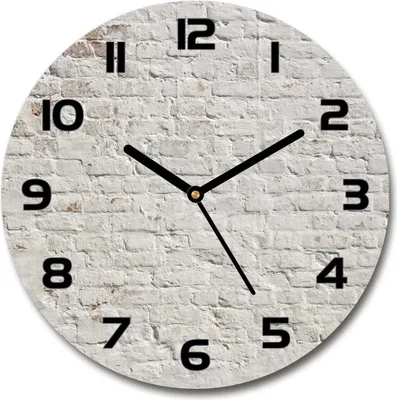 Produktbild von Wanduhr aus Glas 30fi Glasbild Glasuhr Gehärtetes Glas - schwarze-zeiger - Brick wall