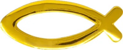Produktbild von Oblique Unique Fisch Aufkleber Sticker Emblem Christlich für Auto Wohnung Türen Taufe Kommunion Konfirmation - gold