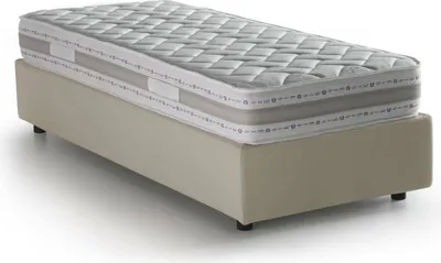 Produktbild von Einzelbett Dmaiell, Containerbett mit Stoffbespannung, 100%  Italy, Frontöffnung, inklusive Matratze 80x200 cm, Beige