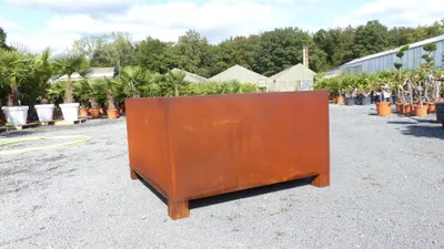Produktbild von Cortenstahl Pflanzkübel 120x120x60 Rostkübel Rost Stahl Kübel Blumenkübel XXL