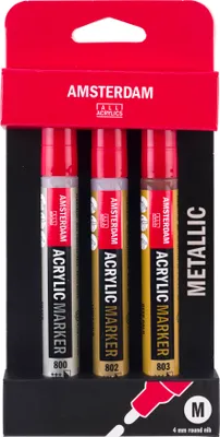 Produktbild von Amsterdam Acrylmarker Metallicset | 3 Farben