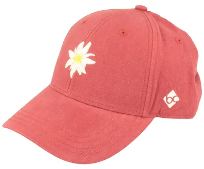 Bavarian Caps Baseball-Cap Edelweiss aus Leinen-Baumwoll Mix in rot