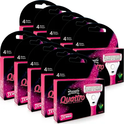 Produktbild von Wilkinson Quattro for Women Rasierklingen, 3er Pack x 10