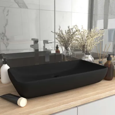 Produktbild von "im  " Luxus-Waschbecken Rechteckig Matt Schwarz 71x38 cm Keramik - Waschbecken CC759