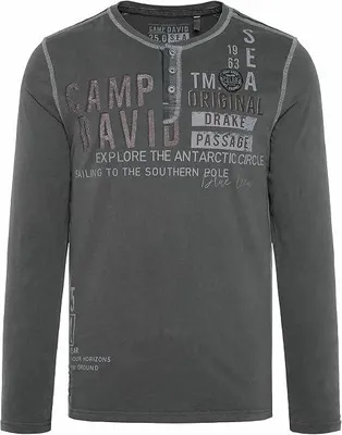 Produktbild von Camp David Herren Henley Langarmshirt CB2108-3203-21 Pullover langarm Shirt anthra (M)