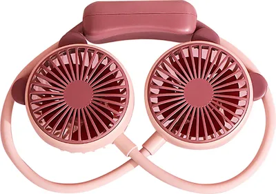 Productafbeelding van Draagbare nekventilator, buigbaar, draagbaar, USB-oplaadbaar, mini-hangventilator, handvrij, geschikt voor kantoor en reizen. Kleur: paars