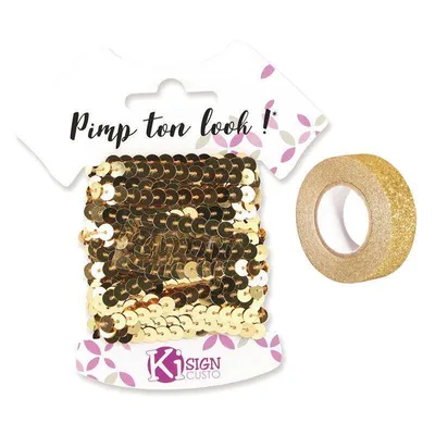 Produktbild von 6 Paillettenband 6 m Gold + Golden glitter band 5 m