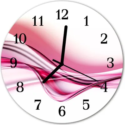 Produktbild von Glasuhr Wanduhr Küchenuhr Echt-Glas 30fi cm Abstrakte Kunst rosa