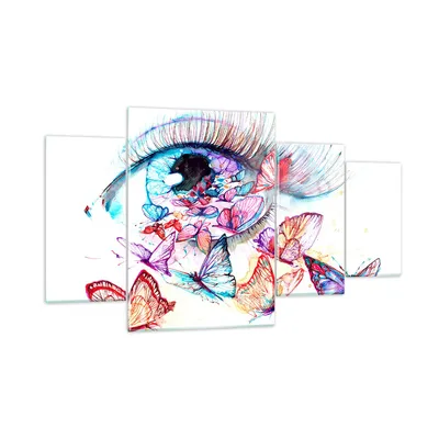 Produktbild von Bilder auf glas - Auge Butterflys Fantasie Fantasie - 160x90cm - Glasbilder - Wandbilder - Kunstdruck - Wanddekoration aus Glas - Glas Bilder - Wandbild auf Glas - GDL160x90-3096