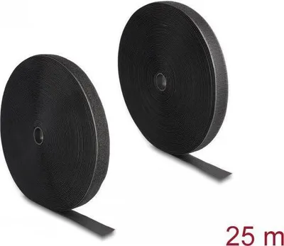 Image de DELOCK Strapazier Klettband Haft u. Flauschband 25mx25mm SW