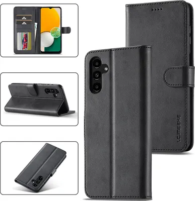 Produktbild von Galaxy A24 Hülle, Klapphüllen Brieftasche Leder Magnetverschluss Ständer Schutzhülle für Samsung Galaxy A24 4G Schwarz