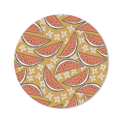 Produktbild von MuchoWow® Mauspad Mousepad Sommer - Seestern - Wassermelone 30x30 cm - Mousepads - Maus Mat - Pad - Mausunterlage - Tischunterlage - Schreibtischmatten